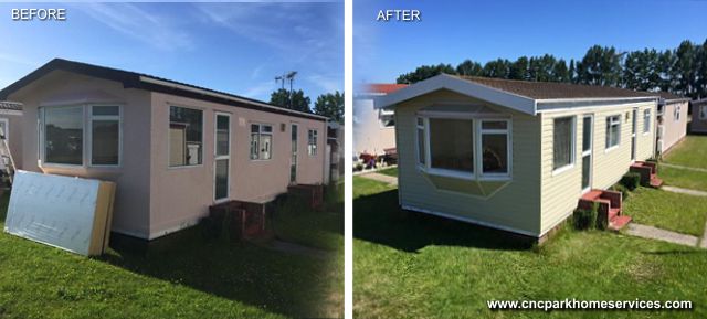 Park Homes Before and After Cladding